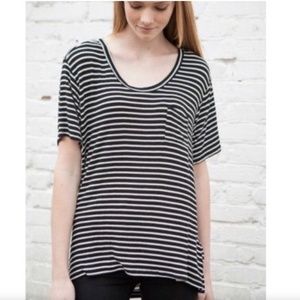 Brandy Melville Black White Stripe T Shirt
